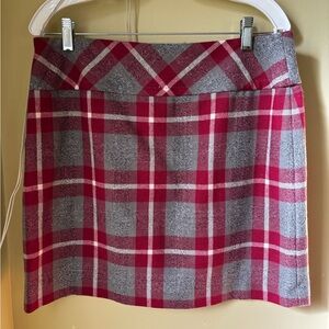 Eddie Bauer 10P wool blend Skirt Red & Gray